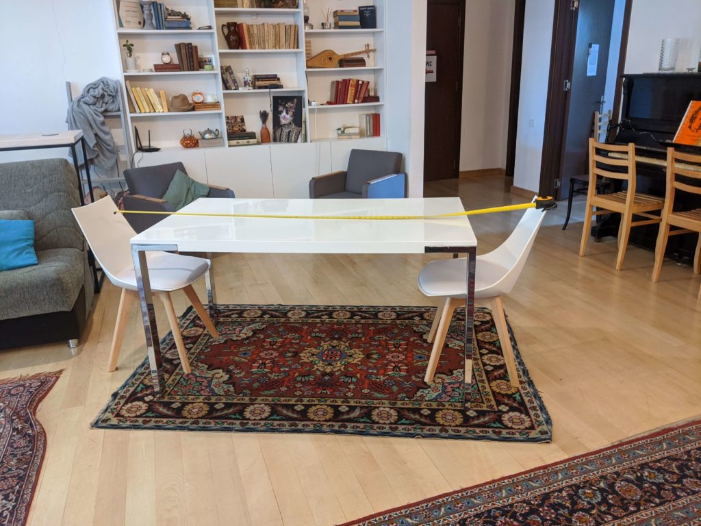 Desks at the recommended social distance for Reopening LOKAL Tbilisi CoWork